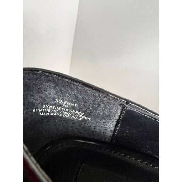 Aqua Emmy Black Faux Patent Leather Platform High Heel Mary Jane Pumps Size 7M - Picture 8 of 9